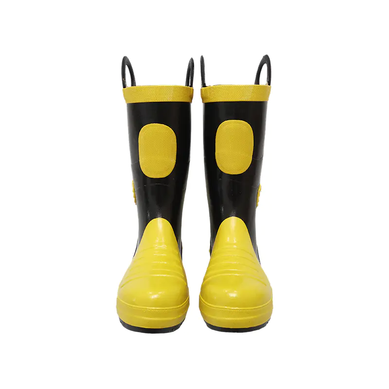 Feuerwehrmann-Gummistiefel, Gummigriff, Stahlkappe, Stahlzwischensohle